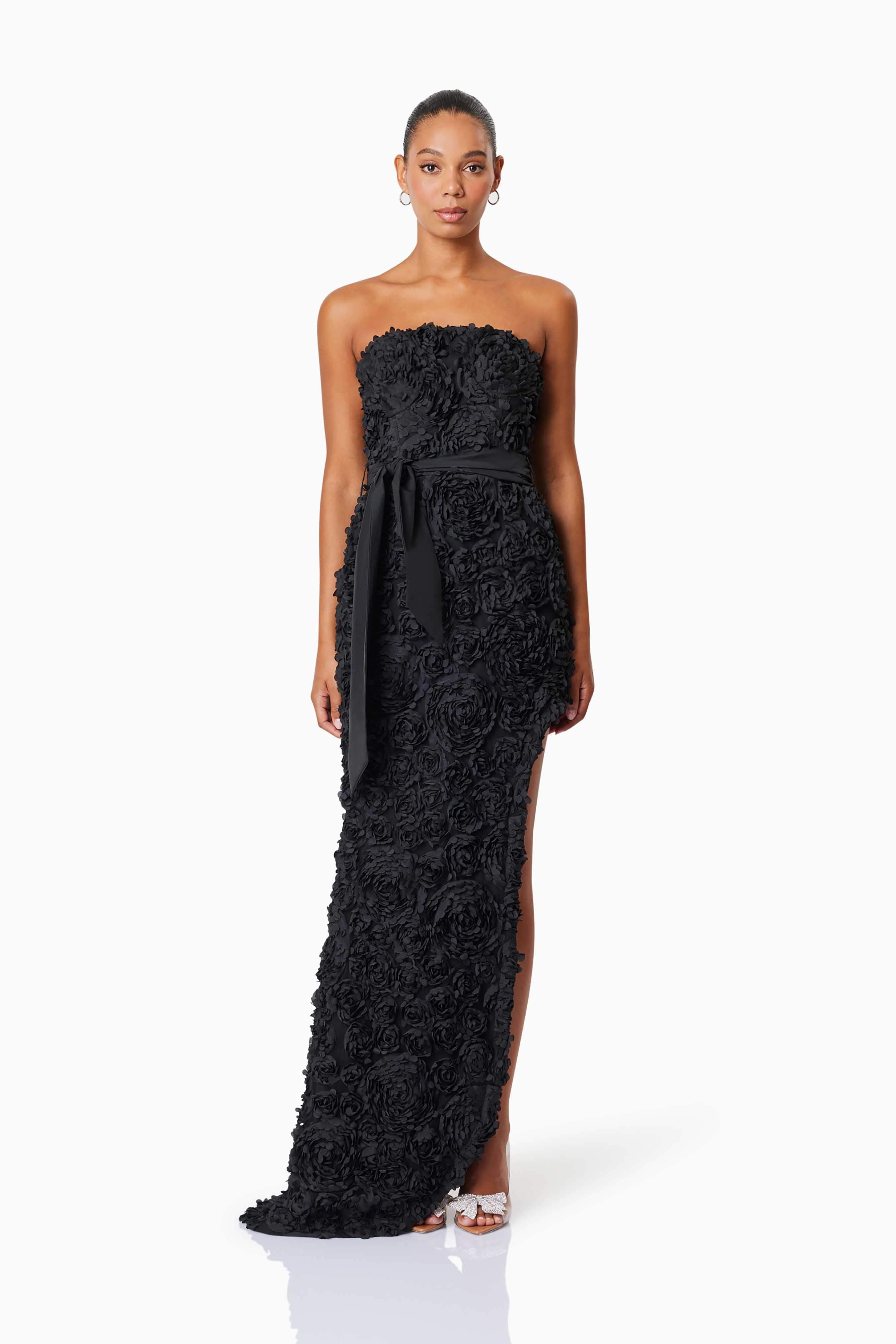 Tatianna Halter Embellished Maxi Gown (Black) main image 1