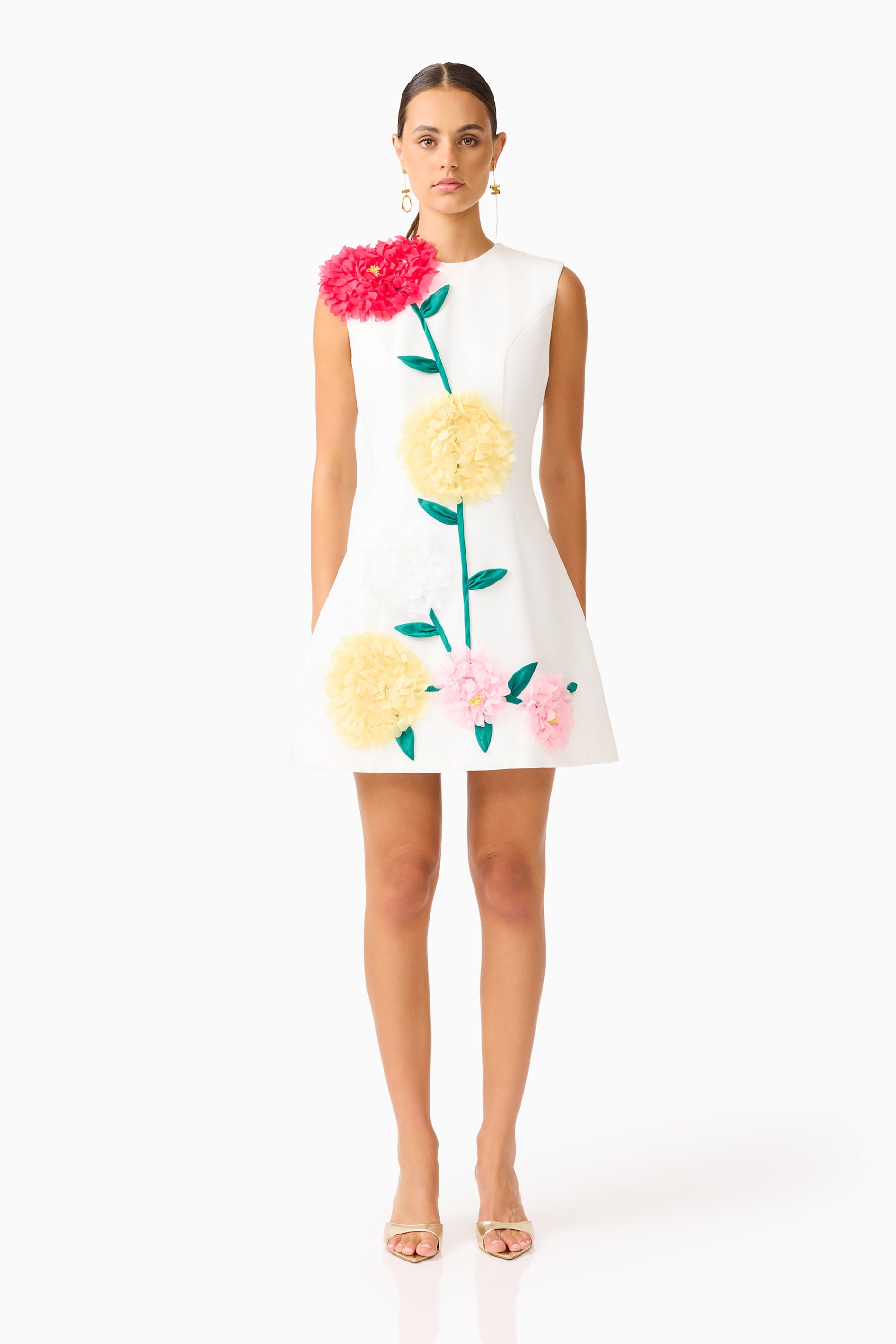 Buttercup Embroidered Mini Dress in Ivory – Elliatt