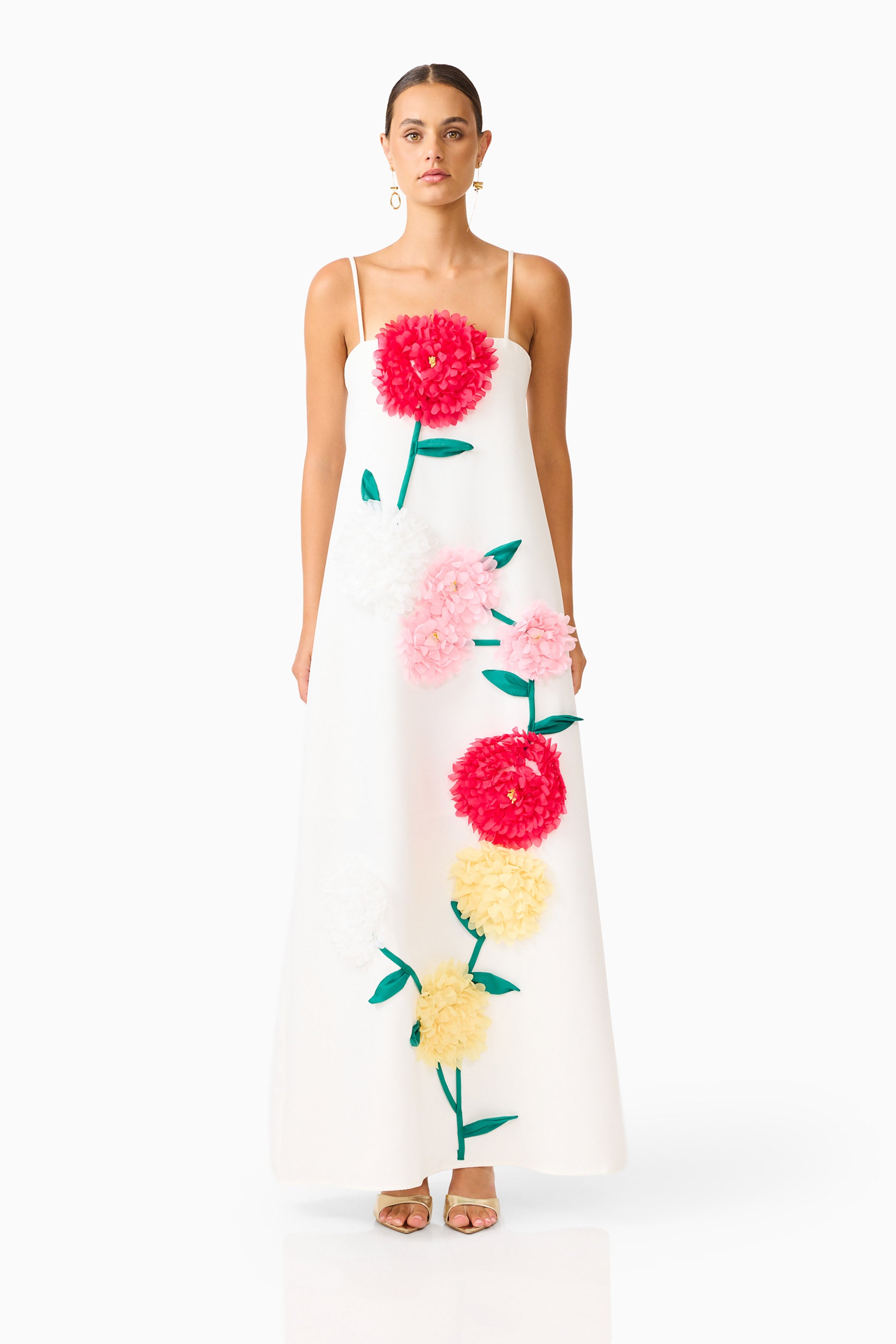 Buttercup Embroidered Maxi Dress in White – Elliatt