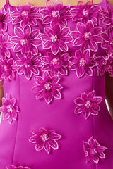 Brunette model wearing Sutton Mini Dress in Purple close up