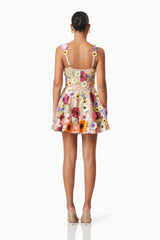 model wearing Moana Embellished Mini Dress in Pink back shot