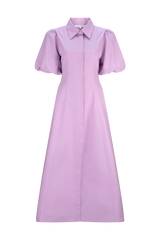 CURAAE Bay Midi Shirt Puff Sleeve A Line Dress In Lilac product shot