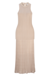 Product Shot CURAAE Savannah Ribbed High Neck Sleeveless Knit Set In Beige