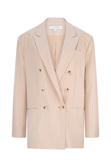 Lyric Oversized Pinstripe Blazer In Beige