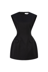 CURAAE Seren Flap Mini Dress In Black