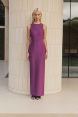 Blonde Model wears Payton Midi Dress front shot