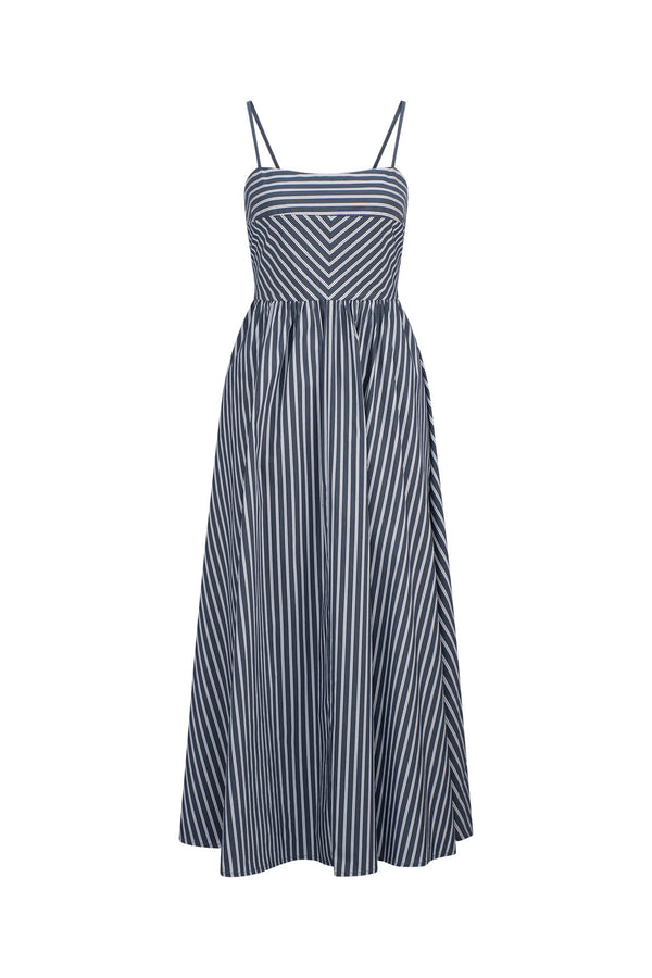 Spring Sun Dress in Navy Stripe product shot