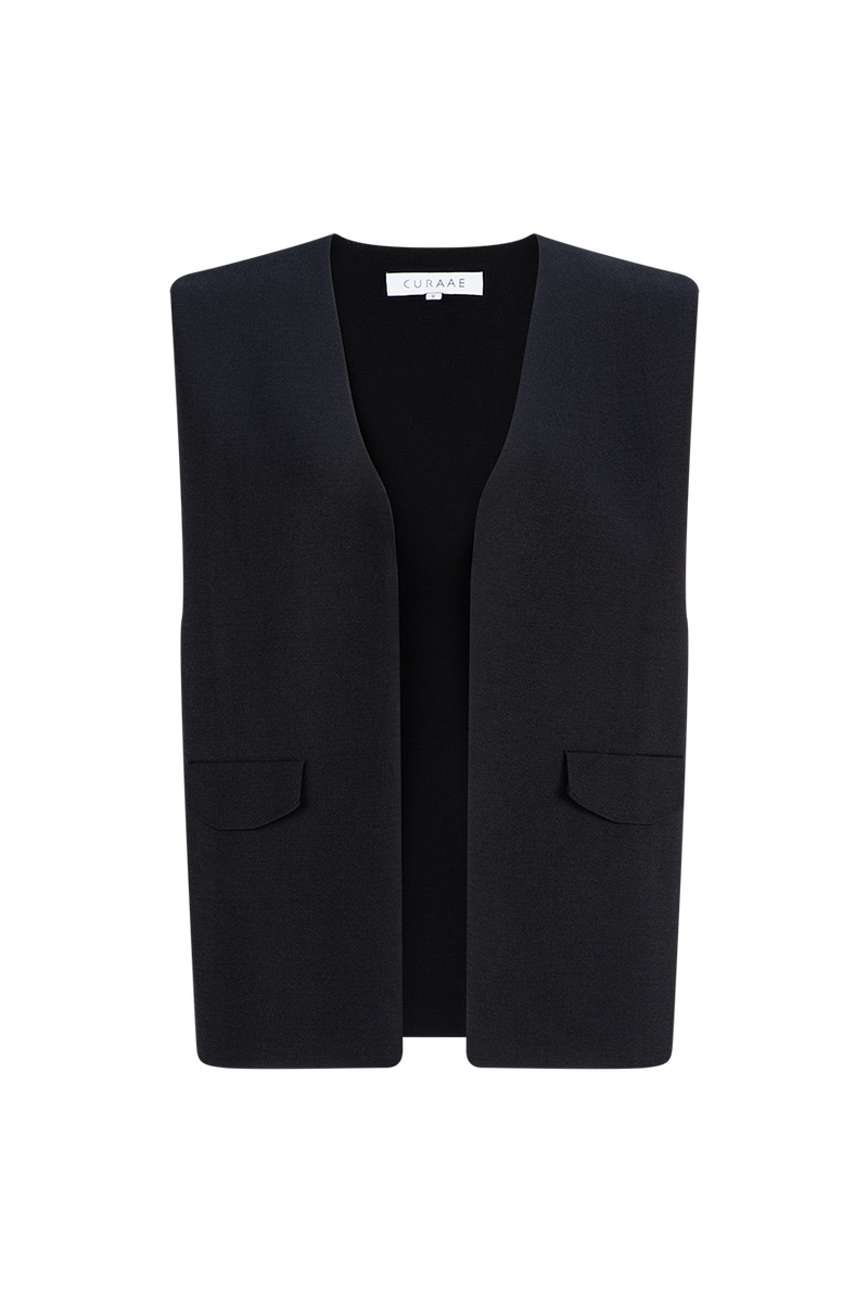 Windsor Knit Vest in Black product shot