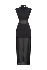 Bond Sleeveless Mesh Maxi Dress in Black product shot