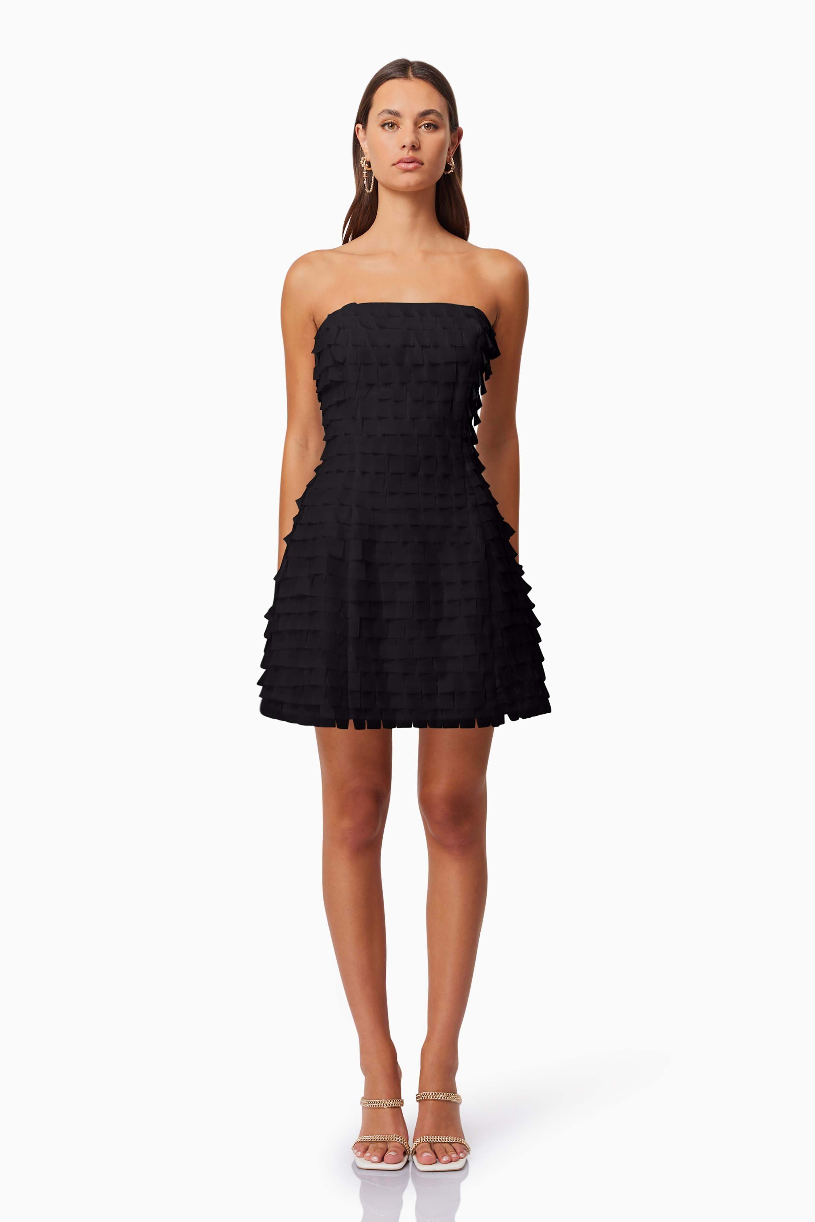 Hailey Strapless Mini Party Dress In Black – Elliatt