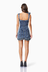 Camila Mini Denim Dress in Blue