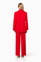 TENDERNESS TWILL SUITING SET IN RED - PRE ORDER
