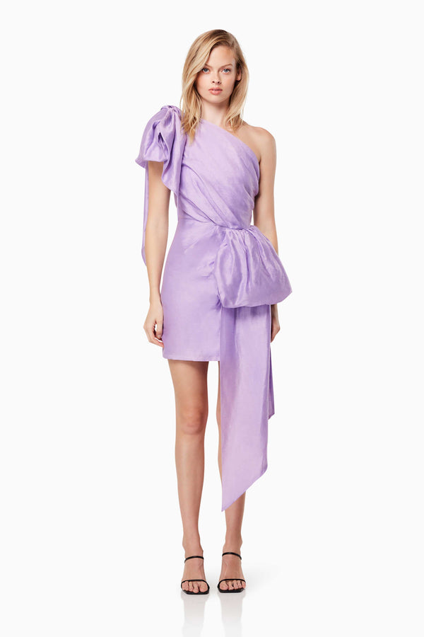 Sincerity Dress One Shoulder Mini Dress in Purple