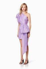 Sincerity Dress One Shoulder Mini Dress in Purple