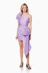 Sincerity Dress One Shoulder Mini Dress in Purple