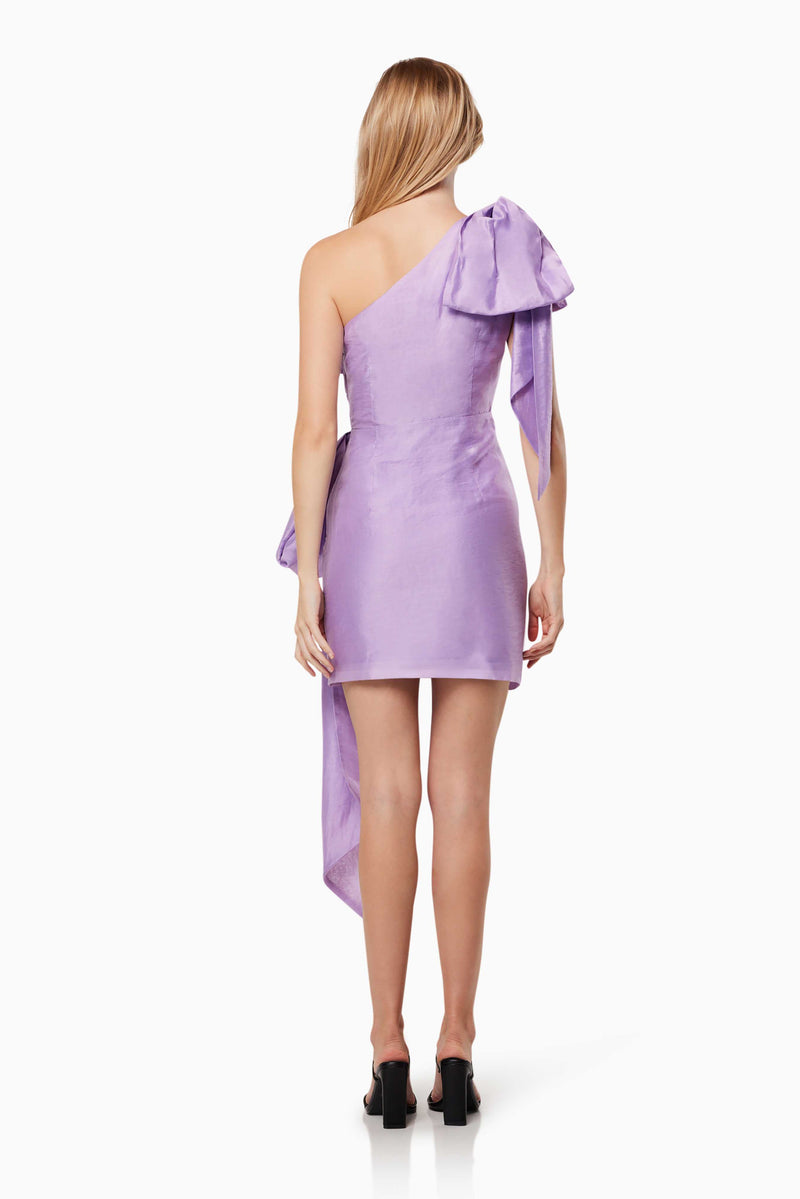 Sincerity Dress One Shoulder Mini Dress in Purple