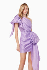 Sincerity Dress One Shoulder Mini Dress in Purple