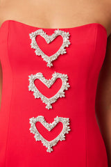 Cherie Party Dress In Red detail shot