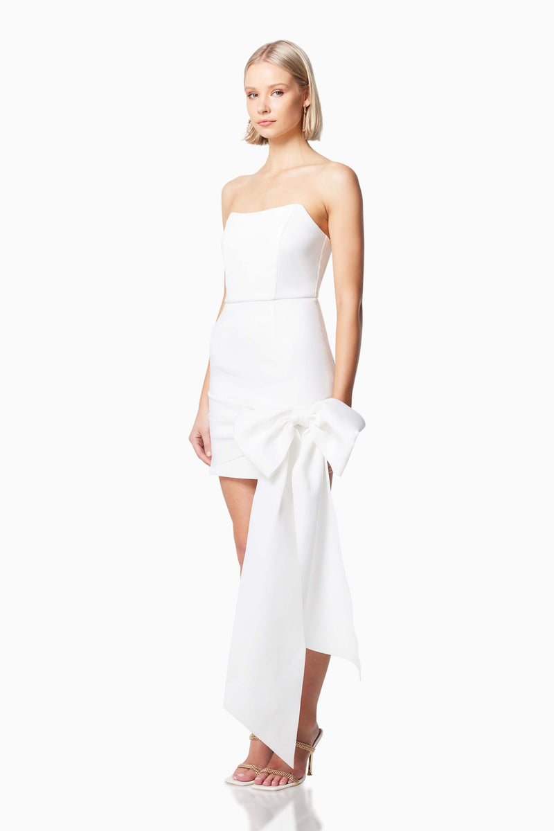 Genova Strapless Mini Dress in White