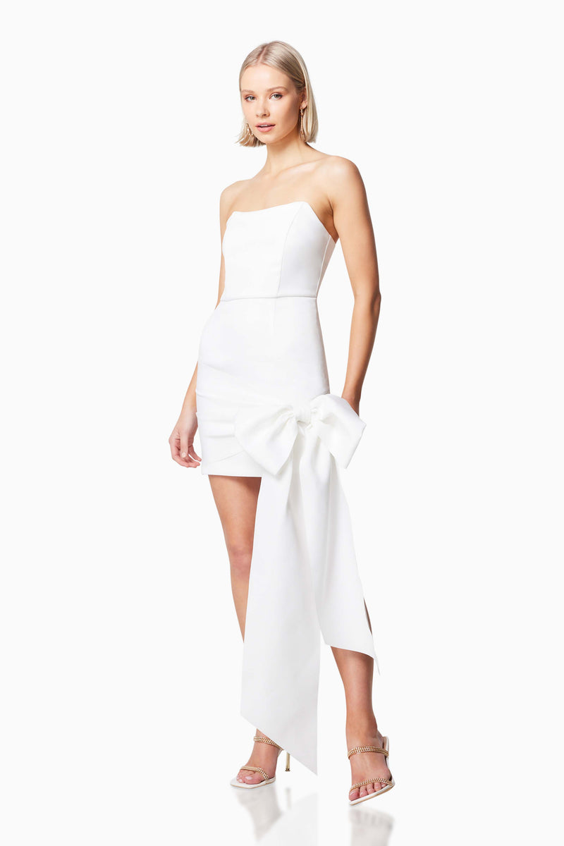 Genova Strapless Mini Dress in White