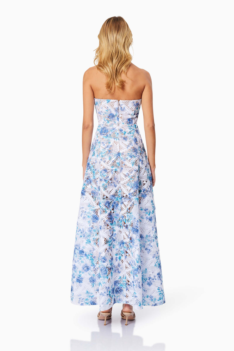 Fitted floral maxi dress hotsell