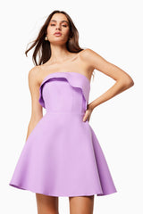 Maelle Strapless Mini Dress in Purple