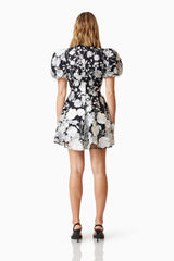 Selene Floral Mini Dress In Black