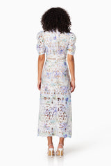 Oslo Printed Lace Maxi Dress In Multi - Pre Order