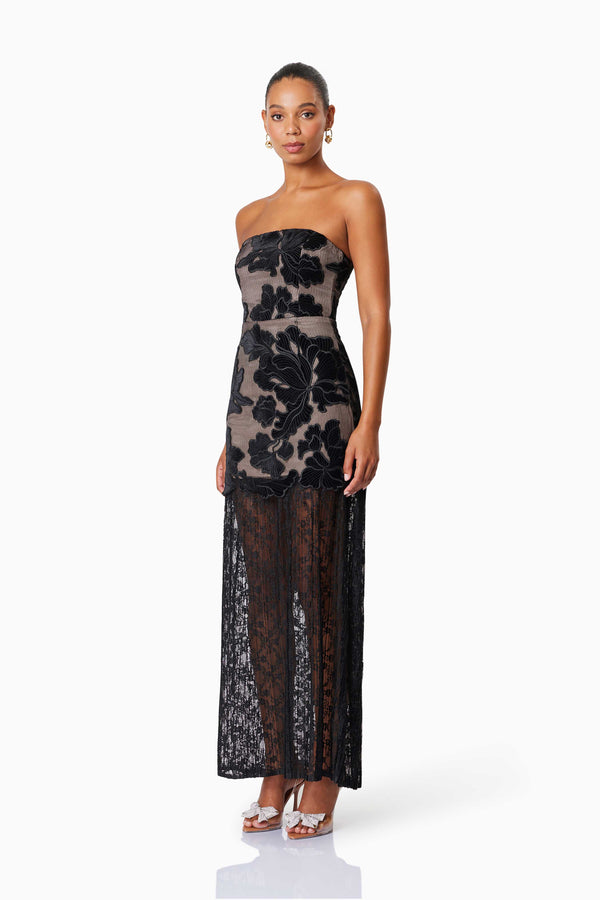 Zara Strapless Maxi to Mini Convertible Dress in Black