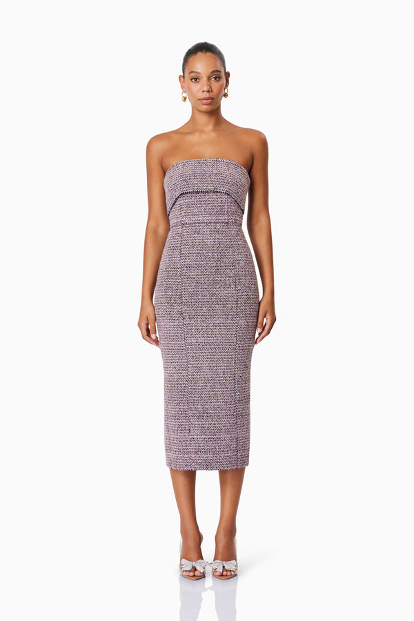 Magnolia Bodycon Midi Dress in Purple