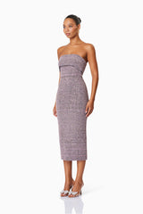 Magnolia Bodycon Midi Dress in Purple