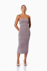 Magnolia Bodycon Midi Dress in Purple